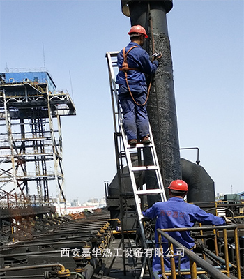 齊河某廠焦爐煤氣放散點火施工中